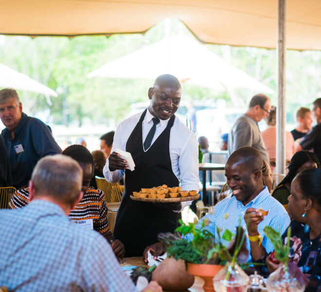 Chef serving lunch_